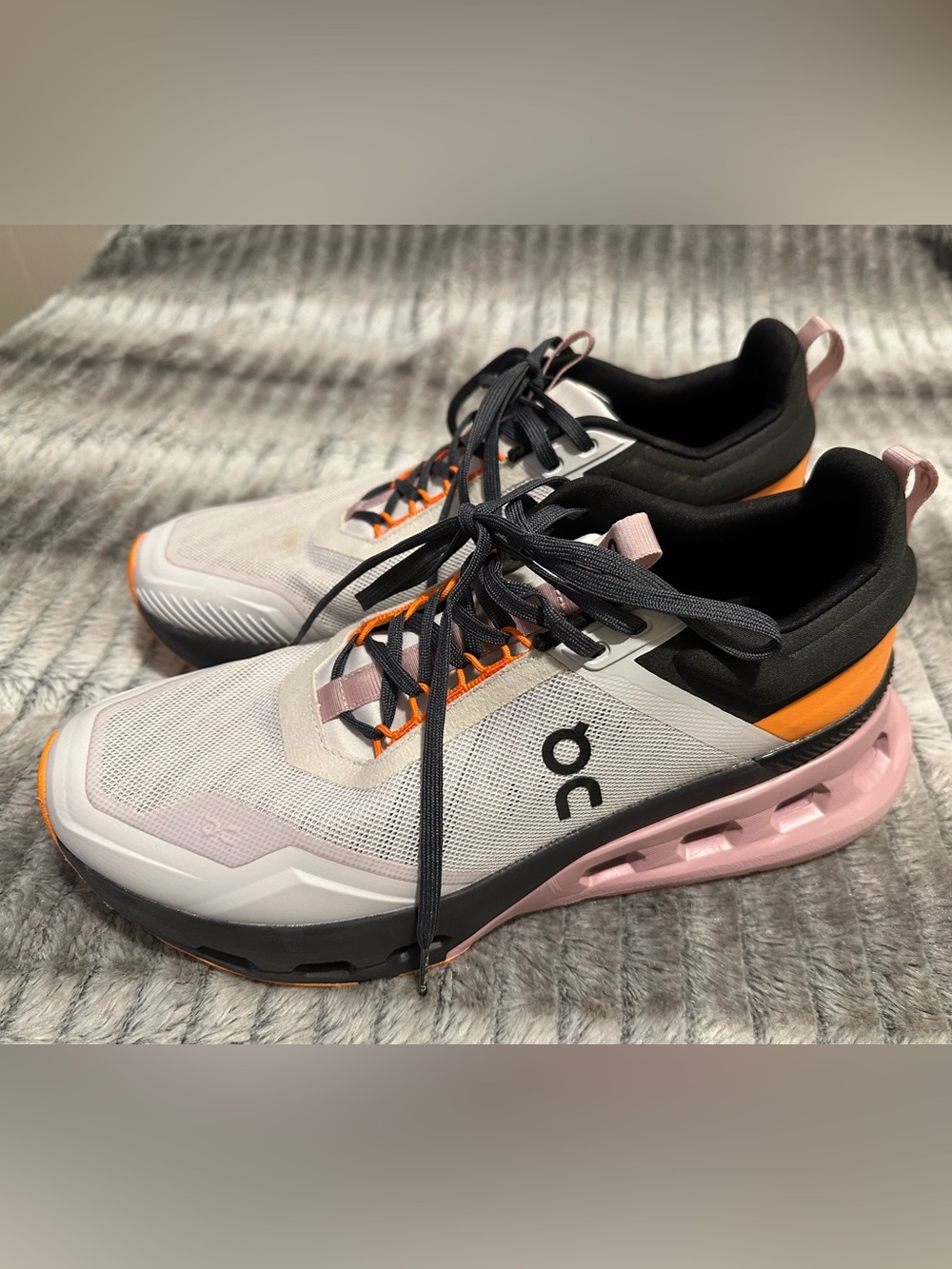 Women’s On Cloudnova X sneakers 
Size 11 in a white, black, orange, blush pink